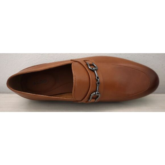 ALDO 220-001-043 Men's Sz 12D Cognac Brown Leather Smooth Marinho Loafers - Picture 7 of 13